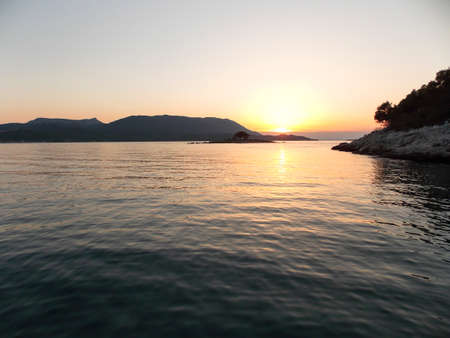 Sunset At Adriatic Sea Croatiaの写真素材