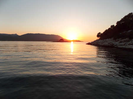 Sunset At Adriatic Sea Croatiaの写真素材