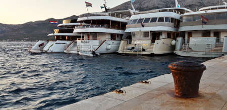 Boat Sunset At Adriatic Seaのeditorial素材