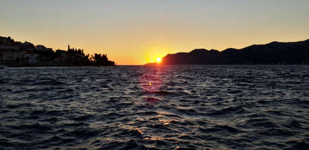 Sunset At Adriatic Sea Croatiaの写真素材