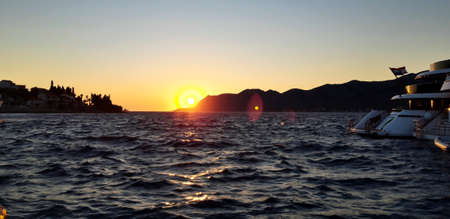 Sunset At Adriatic Sea Croatiaの写真素材