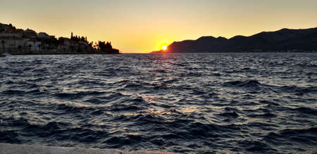 Sunset At Adriatic Sea Croatiaの写真素材