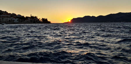 Sunset At Adriatic Sea Croatiaの写真素材