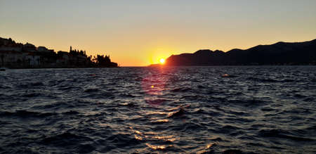 Sunset At Adriatic Sea Croatiaの写真素材