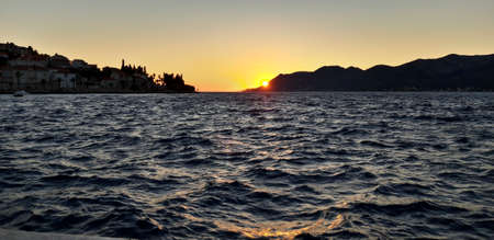 Sunset At Adriatic Sea Croatiaの写真素材