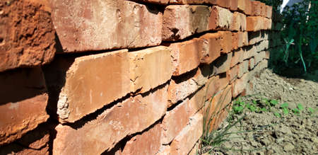 Stacked Red Bricks Close Upの写真素材