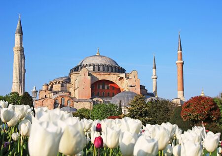 Haghia (Aya) Sophia - famous church and mosque in Istanbulの写真素材
