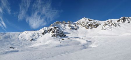 Alpine panorama (Skiing area near Scuol, Switzerland)