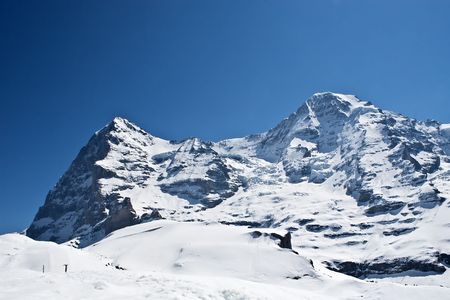 Eiger and Moench(Monk) - 2 peakの写真素材