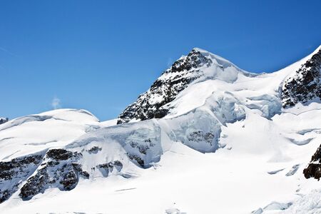 Mountain view from the Jungfraujoch (Switzerland)の写真素材