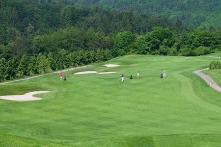 Kyburg golf course (Summer 2009, Zurich, Switzerland)の写真素材