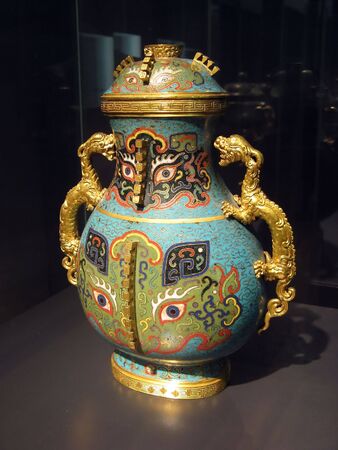 Ancient chinese vase in museumの写真素材