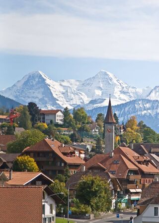 Autumn in swiss alps (Jungfrau region)の写真素材