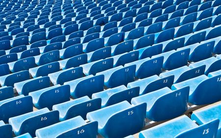 Rows of seats on th stadiumの写真素材