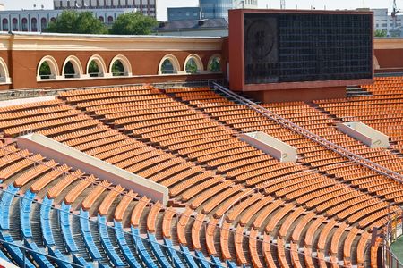 Rows of seats on th stadiumのeditorial素材