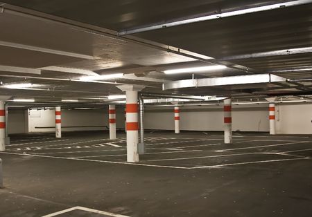 Underground parking in a shopping centerのeditorial素材