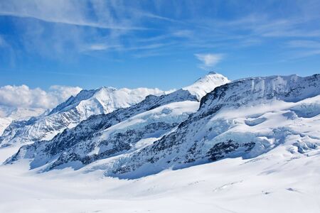 Winter landscape in the Jungfrau regionの写真素材