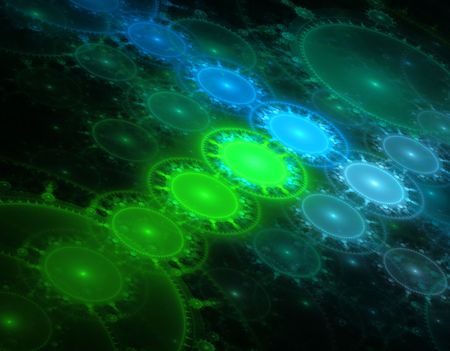 Abstract background made of circles and linesの写真素材