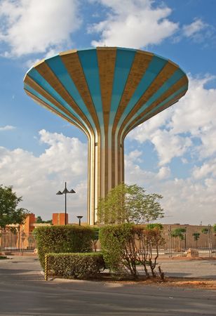 Famous water tower in the Riyadh city, Saudi Arabiaの写真素材