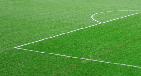 Green grass of the football (soccer) field