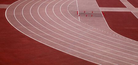 Running tracks of the Zurich city stadiumの写真素材