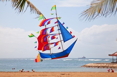 Colorful kite on the beach on Baliの写真素材