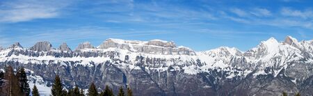 Winter in the swiss alps (Churfirsten mountain range, St.Gallen, Switzerland)