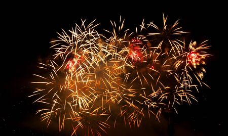 Firework streaks in the night sky