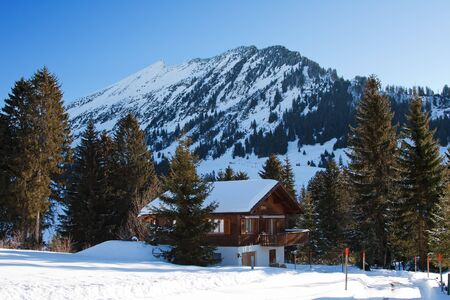 Winter in swiss alps (Amden, St. Gallen, Switzerland)
