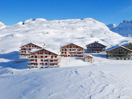 Winter in the swiss alps (Melchsee-Frutt, Luzern, Switzerland)の写真素材