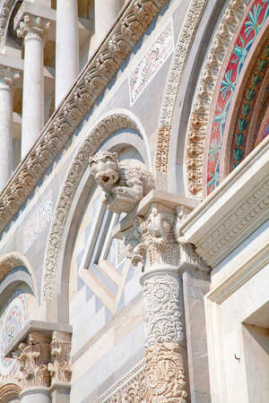 Detail of the facade of dome in Miracle Square (Pisa - Tuscany)の写真素材
