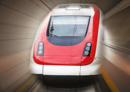 Going trough the underground tunnel (Zurich airport)のeditorial素材