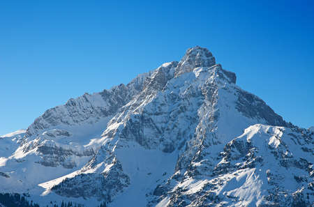 Typical swiss winter season landscape. January 2011, Switzerland.の写真素材