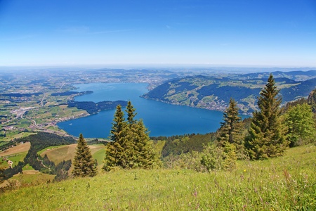 View from the top of the Rigi mountainの写真素材