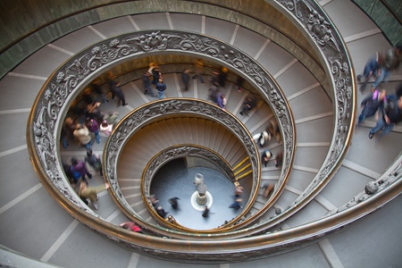 Italy. Rome. Vatican. A double spiral staircase.のeditorial素材