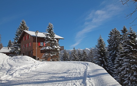 Winter in the swiss alps, Switzerland
