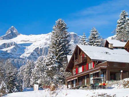 Winter in the swiss alps, Switzerlandのeditorial素材
