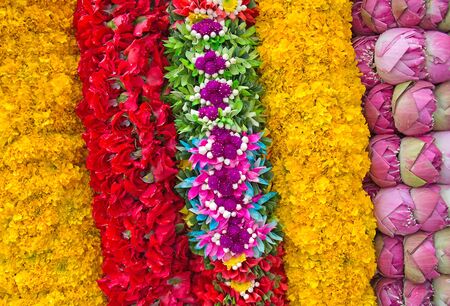 Flower Garlands for Hindu Religious Ceremonyの写真素材