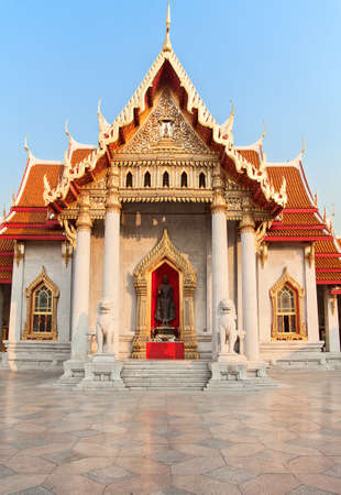 Famous Wat Benjamaborphit (Marble Temple) in Bangkok, Thailandの写真素材