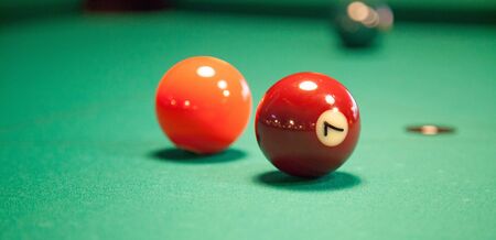 Set of pool balls ready to start the game