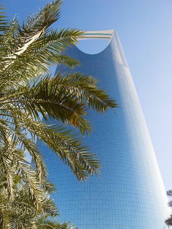 RIYADH - DECEMBER 22: Kingdom tower on December 22, 2009 in Riyadh, Saudi Arabia. Kingdom tower is a business and convention center, shoping mall and one of the main landmarks of Riyadh cityのeditorial素材