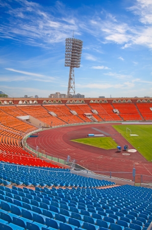 View of the soccer stadium ready for the matchのeditorial素材