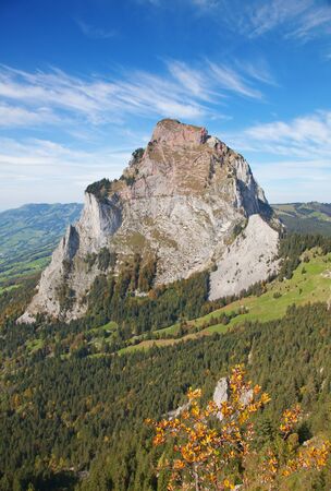 Autumn (indian summer) in swiss alps (Mythen region, Schwyz)の写真素材
