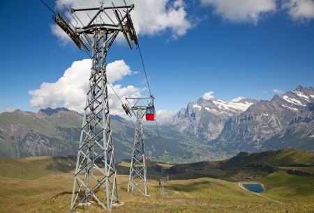 Famous village Grindelwald in swiss alps - starting point for train tours in the Jungfrau regionのeditorial素材