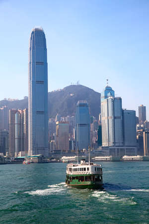 HONG KONG - DECEMBER 3: Ferry "Meridian star" leaving Kowloon pier on December 3, 2010 in Hong Kong, China. Hong Kong ferry is in operation in Victoria harbor for more than 120 yearsのeditorial素材