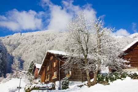 Winter in the swiss alps, Switzerland