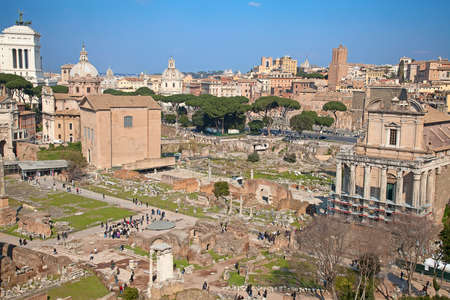 Ruins of the forum in Rome, Italyのeditorial素材