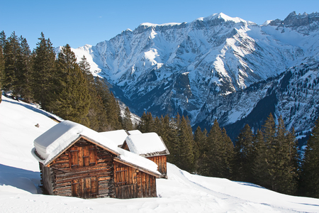 Winter in the swiss alps, Switzerlandのeditorial素材