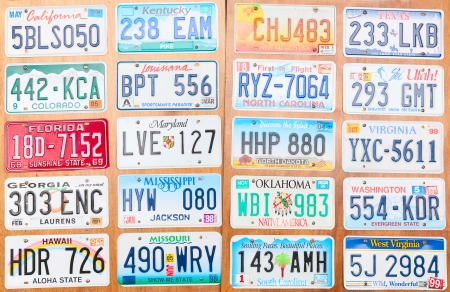 Collection of the old number platesのeditorial素材