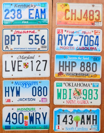 Collection of the old number platesのeditorial素材